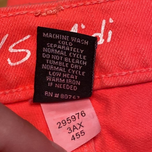 VS Women’s Size 8 Orange Denim Jeans Hi Rise Midi Straight Leg Stretch - Picture 5 of 6